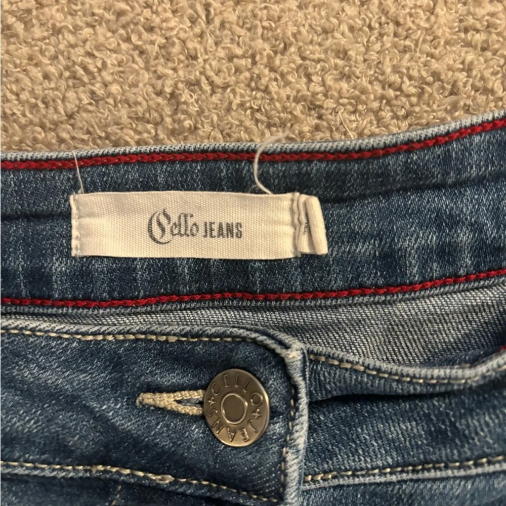 Cello Blue A-Line Mini 70’s Retro Inspired Boho Casual Drnim Jean Skirt Medium - Picture 4 of 5